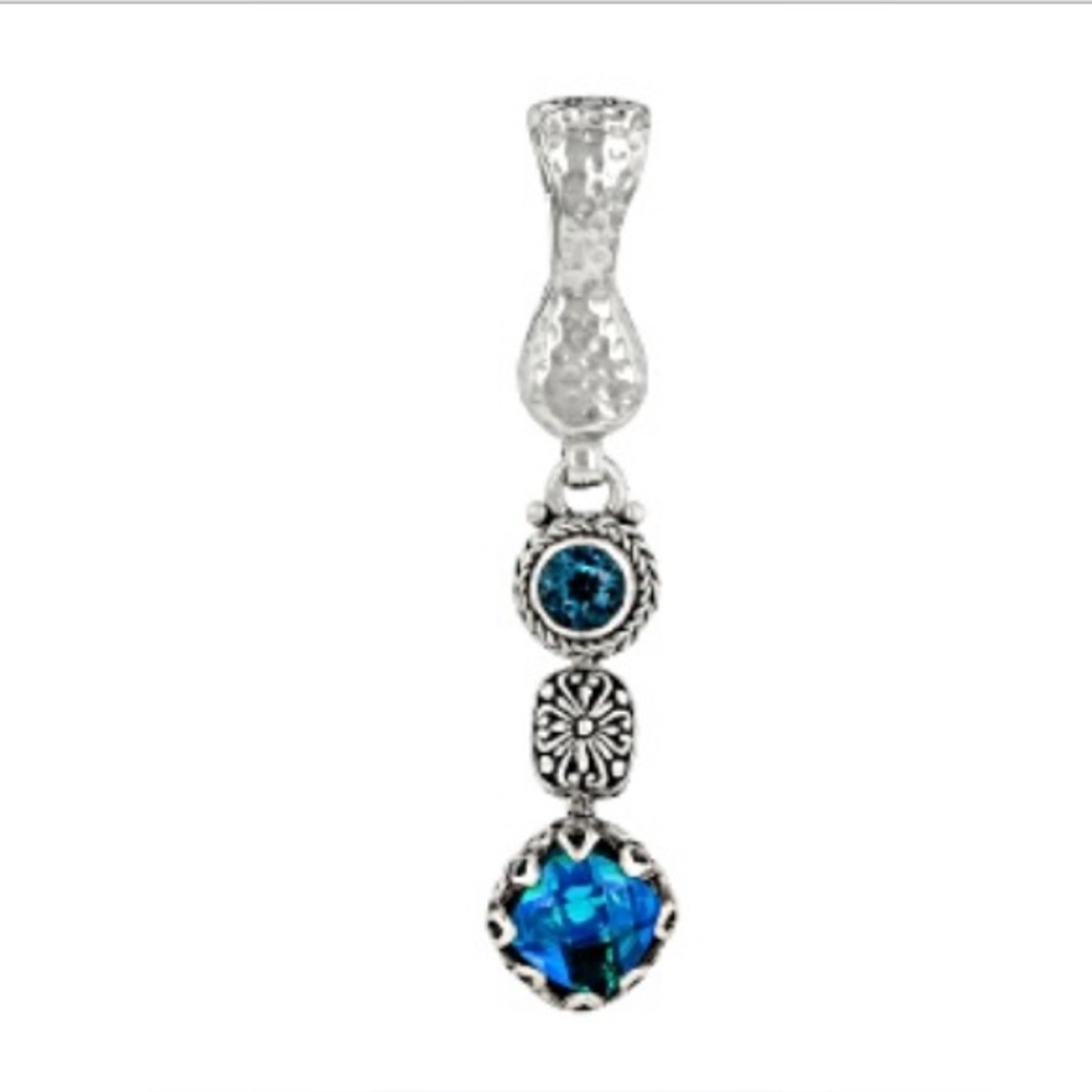 SARDA Rainbow Caribbean Quartz and Blue Topaz Enhancer